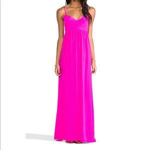 Amanda Uprichard Hot Pink Silk Maxi